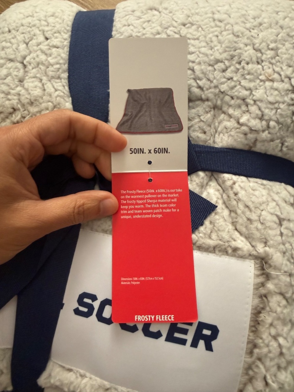 USMNT 50'' x 60'' Frosty Fleece Blanket - Light Gray White NEW - Picture 5 of 7